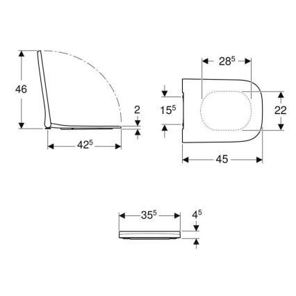 Geberit 500.238.01.1 - Deska sedesowa Smyle Square duroplast/biała
