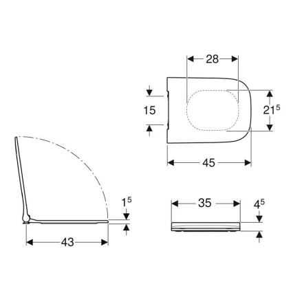 Geberit 500.240.01.1 - Deska sedesowa SoftClose Smyle Square duroplast/biały