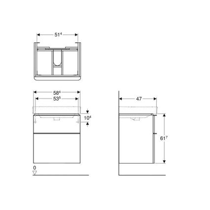 Geberit 500.352.00.1 - Szafka pod umywalkę Smyle Square 59x62x47 cm biała