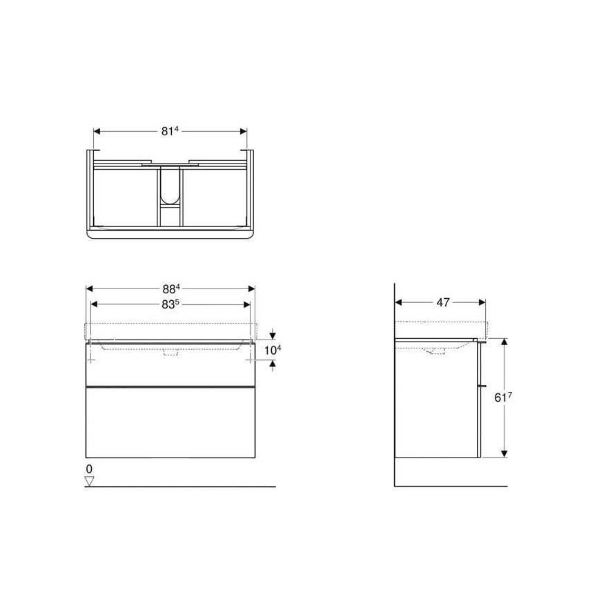 Geberit 500.354.00.1 - Szafka łazienkowa pod umywalkę Smyle Square 61,7x88,4 cm biała
