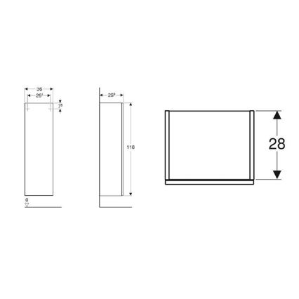 Geberit 500.361.JR.1 - Wisząca szafka łazienkowa Smyle Square 118x36 cm orzech