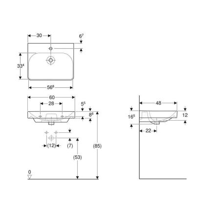 Geberit 501.732.00.1 - Umywalka wisząca Smyle Square 60x48 cm ceramika/biała