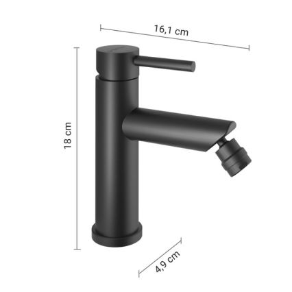 Gedy - Bateria bidetowa COMO 18 cm matowa czarna
