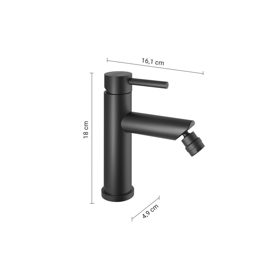 Gedy - Bateria bidetowa COMO 18 cm matowa czarna