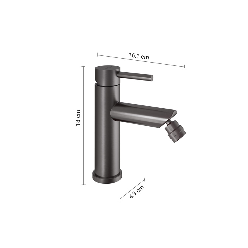 Gedy - Bateria bidetowa COMO 18 cm, szary metalik