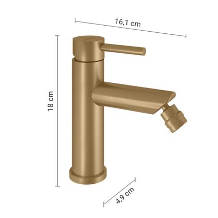 Gedy - Bateria bidetowa COMO 18 cm złota