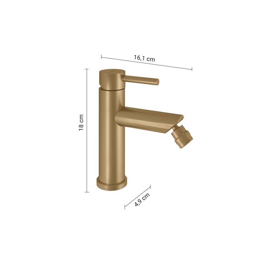 Gedy - Bateria bidetowa COMO 18 cm złota