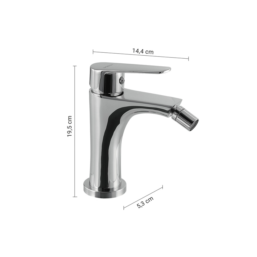 Gedy - Bateria bidetowa COMO 19,5 cm, chrom błyszczący