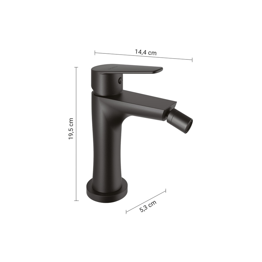 Gedy - Bateria bidetowa COMO 19,5 cm matowa czarna