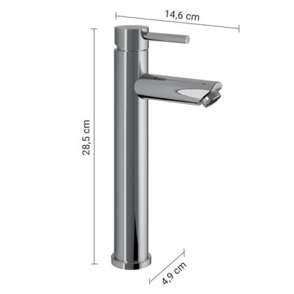 Gedy - Bateria umywalkowa ALTO HIGH 28,5 cm chrom błyszczący