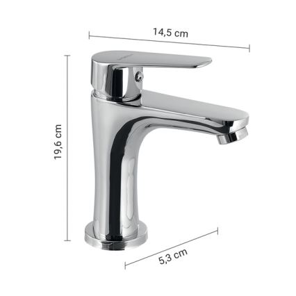 Gedy - Bateria umywalkowa COMO 19,6 cm błyszczący chrom