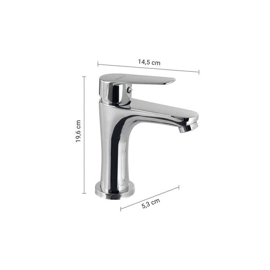 Gedy - Bateria umywalkowa COMO 19,6 cm błyszczący chrom