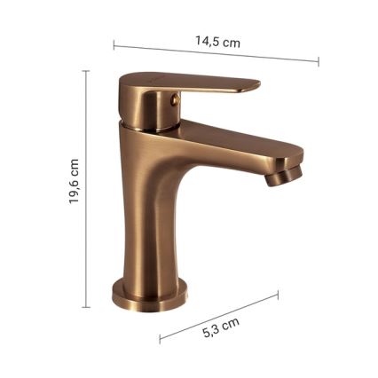Gedy - Bateria umywalkowa COMO 19,6 cm brązowa