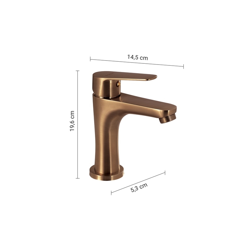 Gedy - Bateria umywalkowa COMO 19,6 cm brązowa