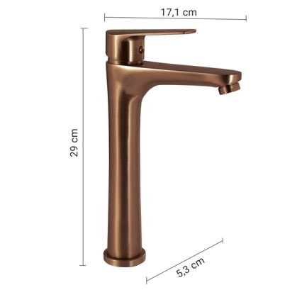 Gedy - Bateria umywalkowa COMO 29 cm brązowa