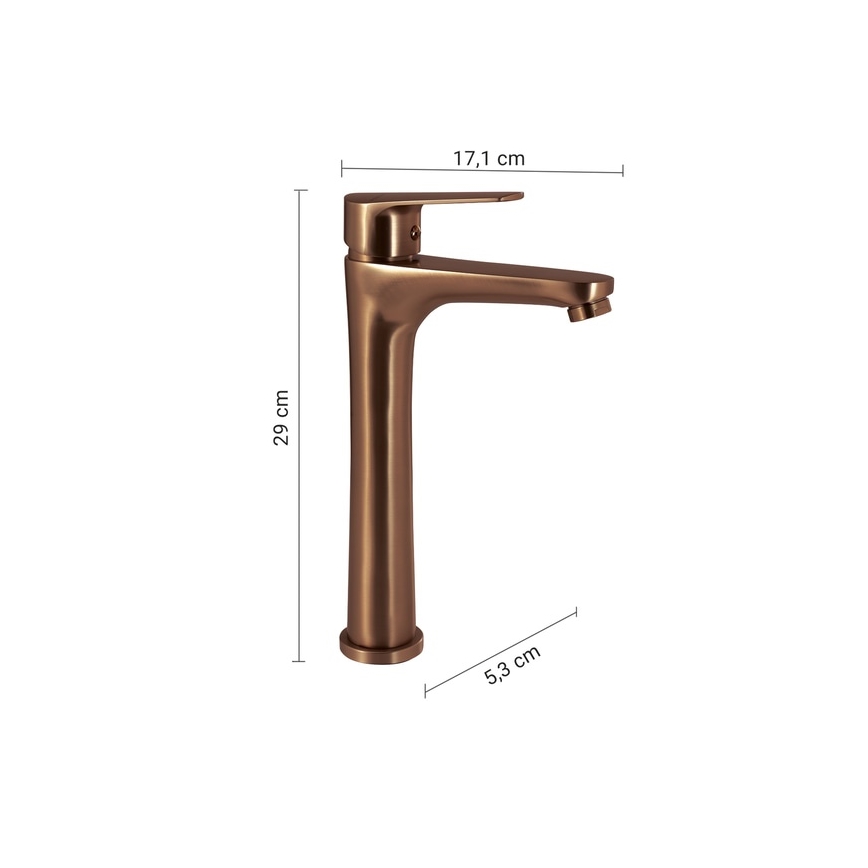 Gedy - Bateria umywalkowa COMO 29 cm brązowa