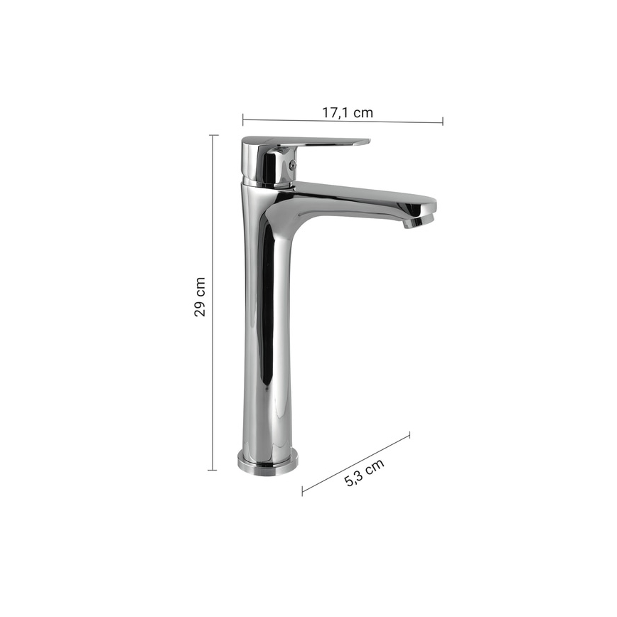 Gedy - Bateria umywalkowa COMO 29 cm, chrom błyszczący