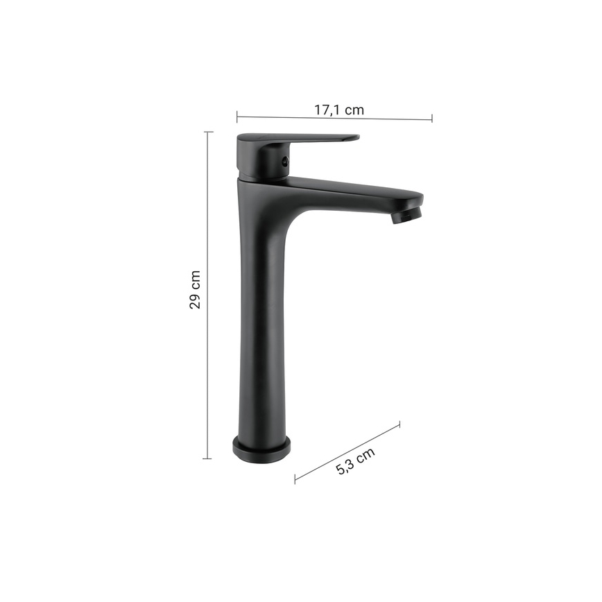 Gedy - bateria umywalkowa COMO 29 cm matowa czarna