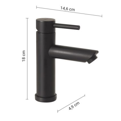 Gedy - Bateria umywalkowa GARDA 18 cm, czarny mat