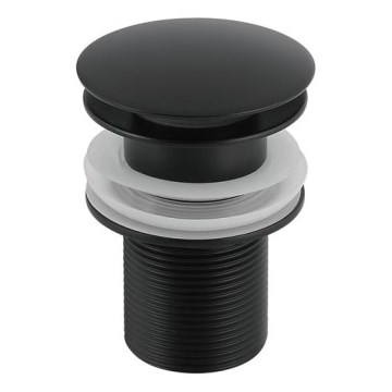 Gedy - Korek CLICK-CLACK do umywalki, śr. 6,6 cm, czarny mat