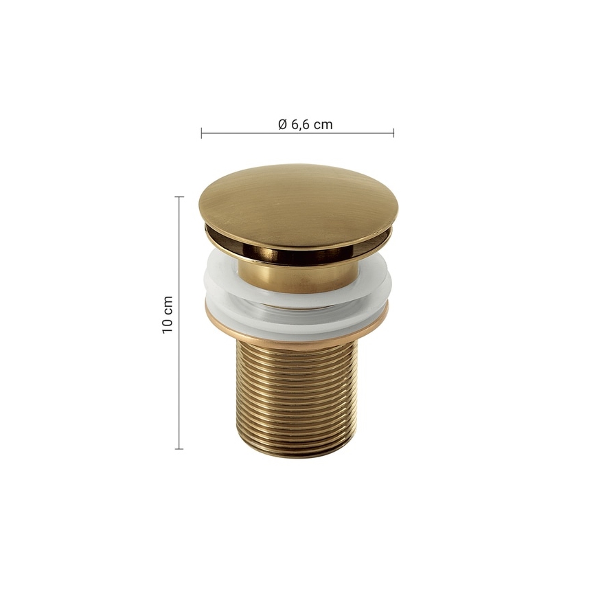 Gedy - Korek CLICK-CLACK do umywalki Ø 6,6 cm, złoty