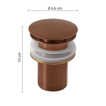 Gedy - Korek umywalkowy CLICK-CLACK śr. 6,6 cm brązowy