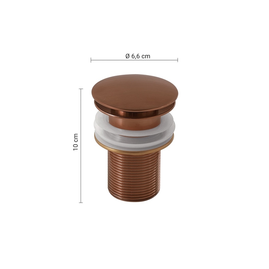 Gedy - Korek umywalkowy CLICK-CLACK śr. 6,6 cm brązowy