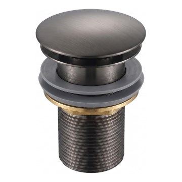 Gedy - Korek umywalkowy CLICK-CLACK, średnica 6,6 cm, metaliczny szary