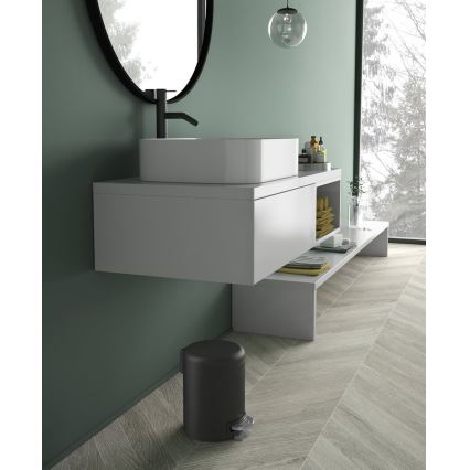 Gedy - Kosz na śmieci POTTY 5 l z funkcją miękkiego domykania, matowa czerń