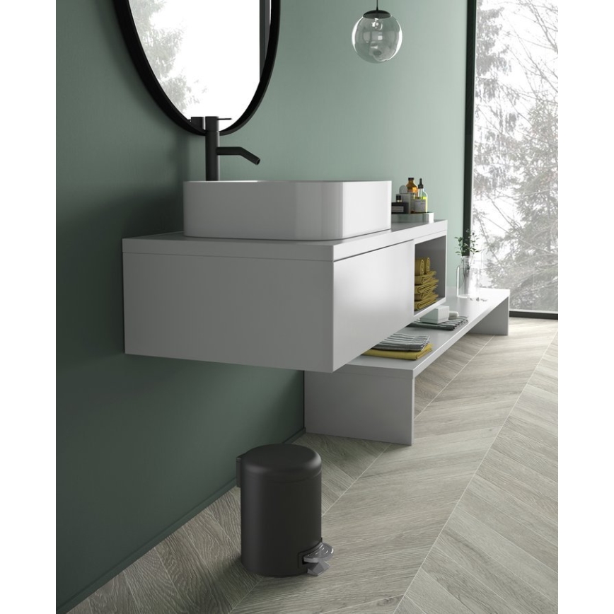 Gedy - Kosz na śmieci POTTY 5 l z funkcją miękkiego domykania, matowa czerń