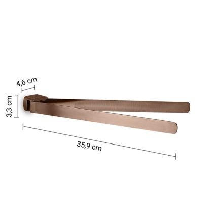 Gedy - Obrotowy wieszak ścienny na ręczniki PIRENEI 36 cm brązowy