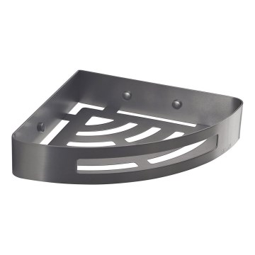 Gedy - Półka narożna do prysznica SMART 21x4,5 cm metaliczny szary
