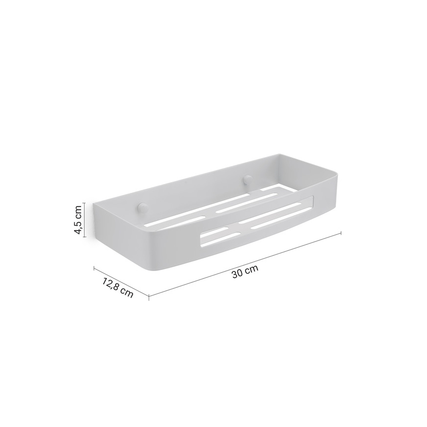 Gedy - Półka ścienna do prysznica SMART 30x12,8 cm biała