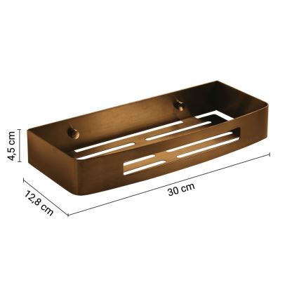 Gedy - Półka ścienna do prysznica SMART 30x12,8 cm brązowa