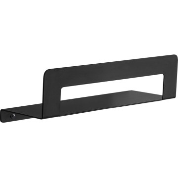 Gedy - Półka z wieszakiem na ręczniki CLEO 30 cm, czarna matowa
