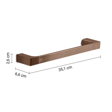Gedy - Ścienny wieszak na ręczniki PIRENEI 35 cm brązowy