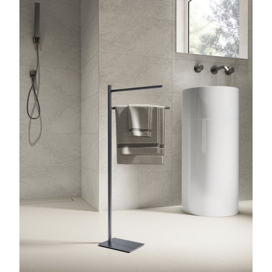 Gedy - Stojak na ręczniki TRILLY 83,5 cm metaliczny szary