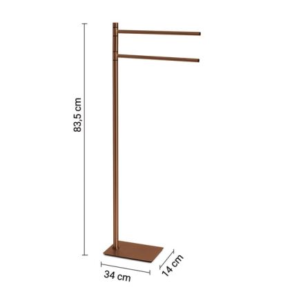 Gedy - Stojak z wieszakiem na ręczniki TRILLY 83,5 cm, brązowy