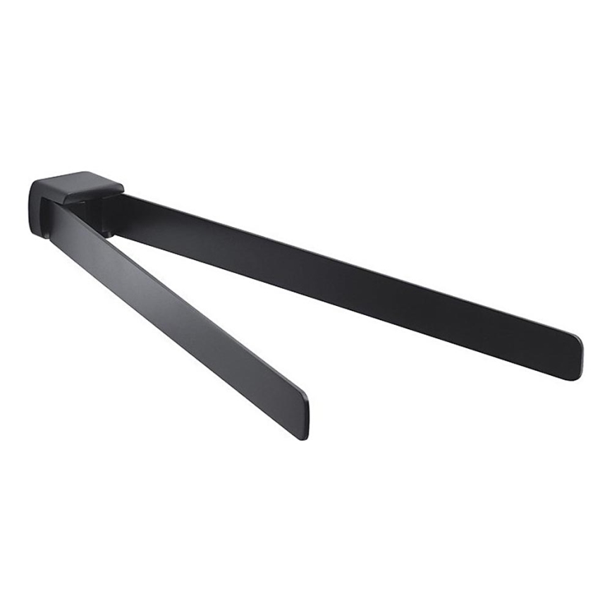 Gedy - Wieszak na ręcznik ścienny obrotowy PIRENEI 36 cm matowy czarny