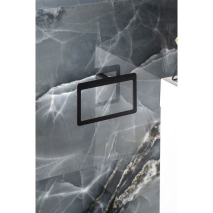 Gedy - Wieszak ścienny na ręczniki PIRENEI 15x23 cm, matowy czarny