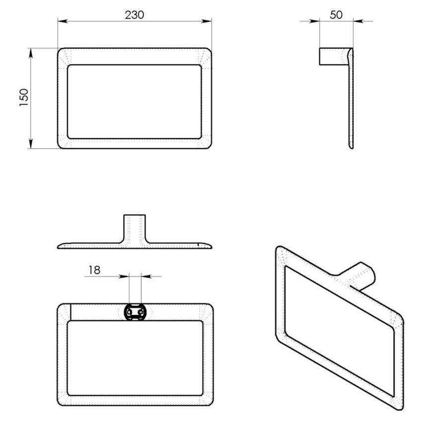 Gedy - Wieszak ścienny na ręczniki PIRENEI 15x23 cm złoty