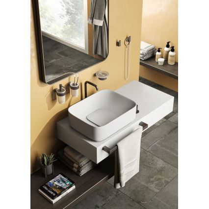 Gedy - Wieszak ścienny na ręczniki PIRENEI 6,6x45 cm metaliczny szary