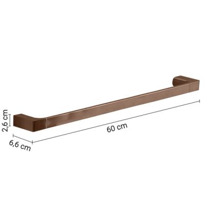 Gedy - Wieszak ścienny na ręczniki PIRENEI 60 cm brązowy