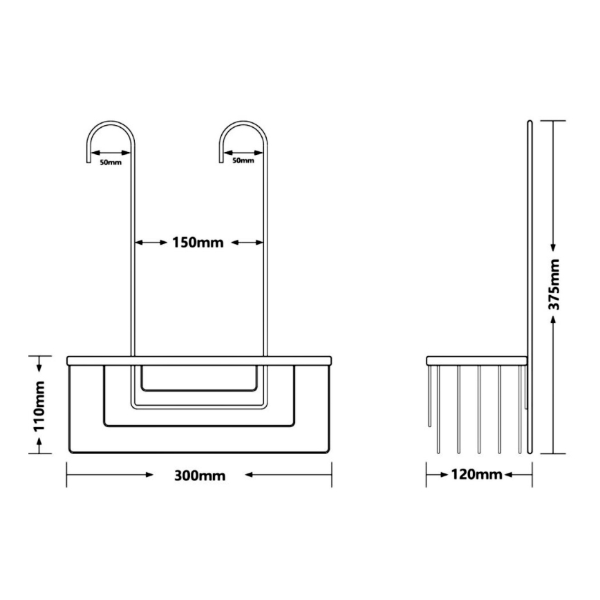 Gedy - Wisząca półka prysznicowa SMART 37,5x30 cm, metaliczny odcień szarości