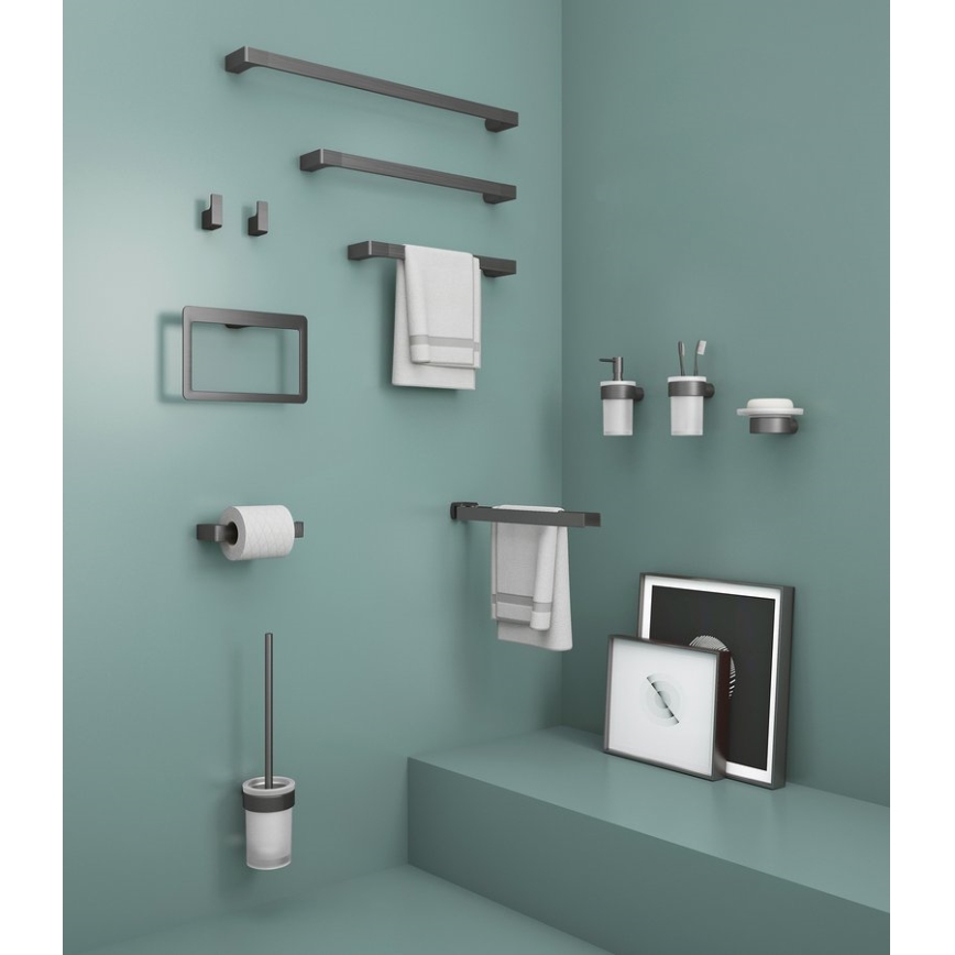 Gedy - Zestaw 2 haczyków ściennych PIRENEI, szary metalik