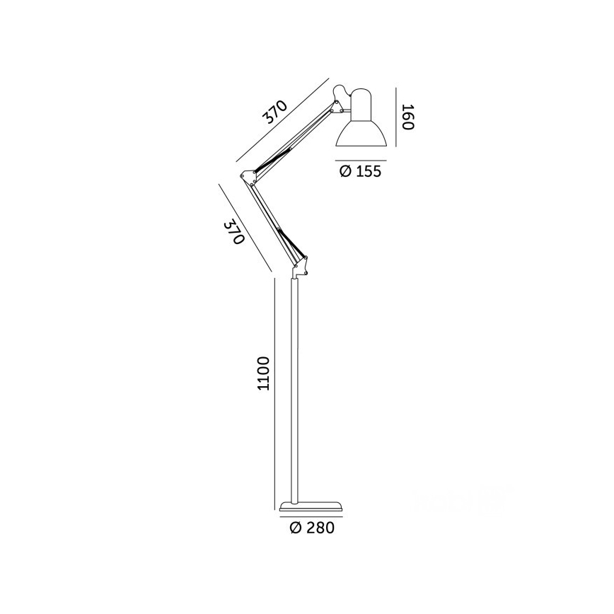 Giętna lampa podłogowa AURIQ 1xE27/60W/230V 184 cm biała