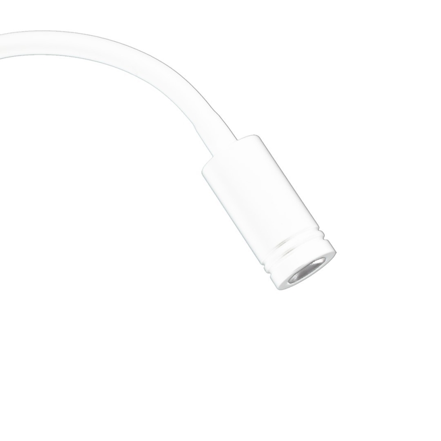 Giętna lampka ścienna LED z portem USB BASE LED/8W + LED/2W/230V biała