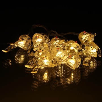 Girlanda LED 10 diod/2xAA/ciepła biel 1,65 m bałwanki