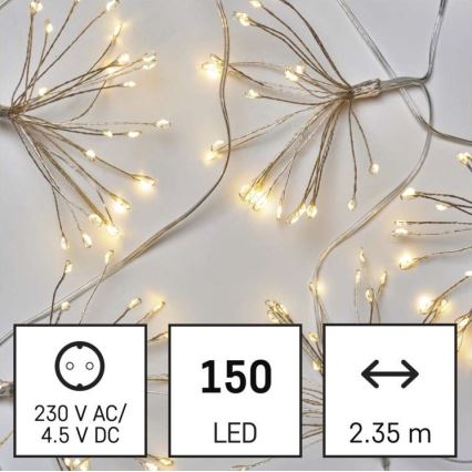 Girlanda LED 150 diod/5,35 m, ciepła biel
