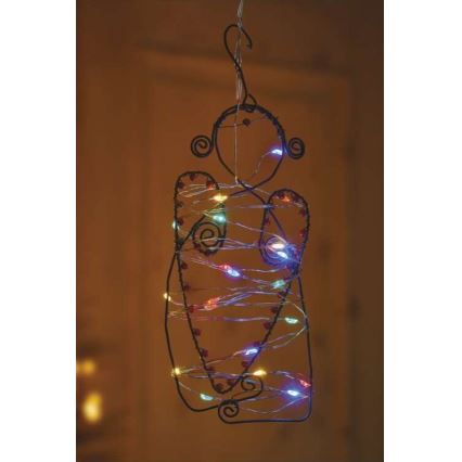 Girlanda LED 20 diod, zasilanie 2×AA, długość 2,4 m, wielokolorowa